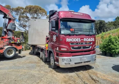 No.36 Transporter truck shifting concrete tanks